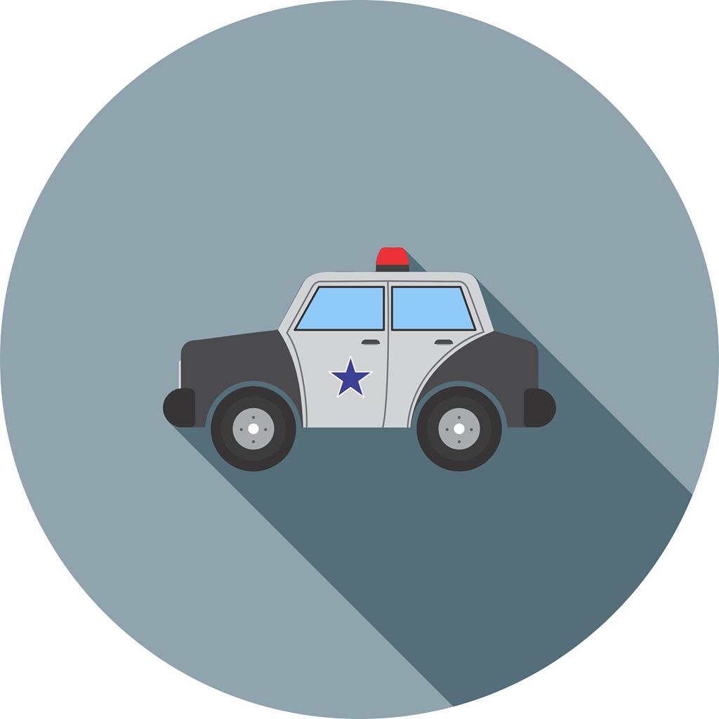 Police Car Flat Shadowed Icon - IconBunny
