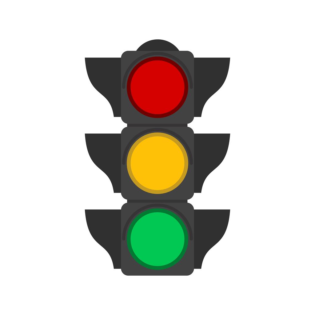 Traffic Signal Flat Multicolor Icon - IconBunny