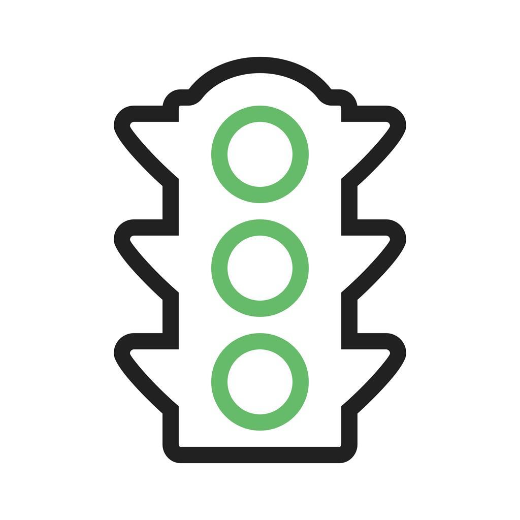 Traffic Signal Line Green Black Icon - IconBunny