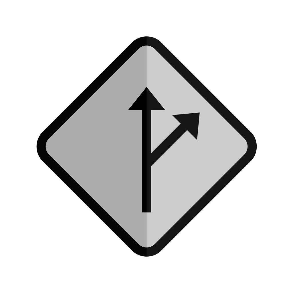 Deviation Sign Greyscale Icon - IconBunny