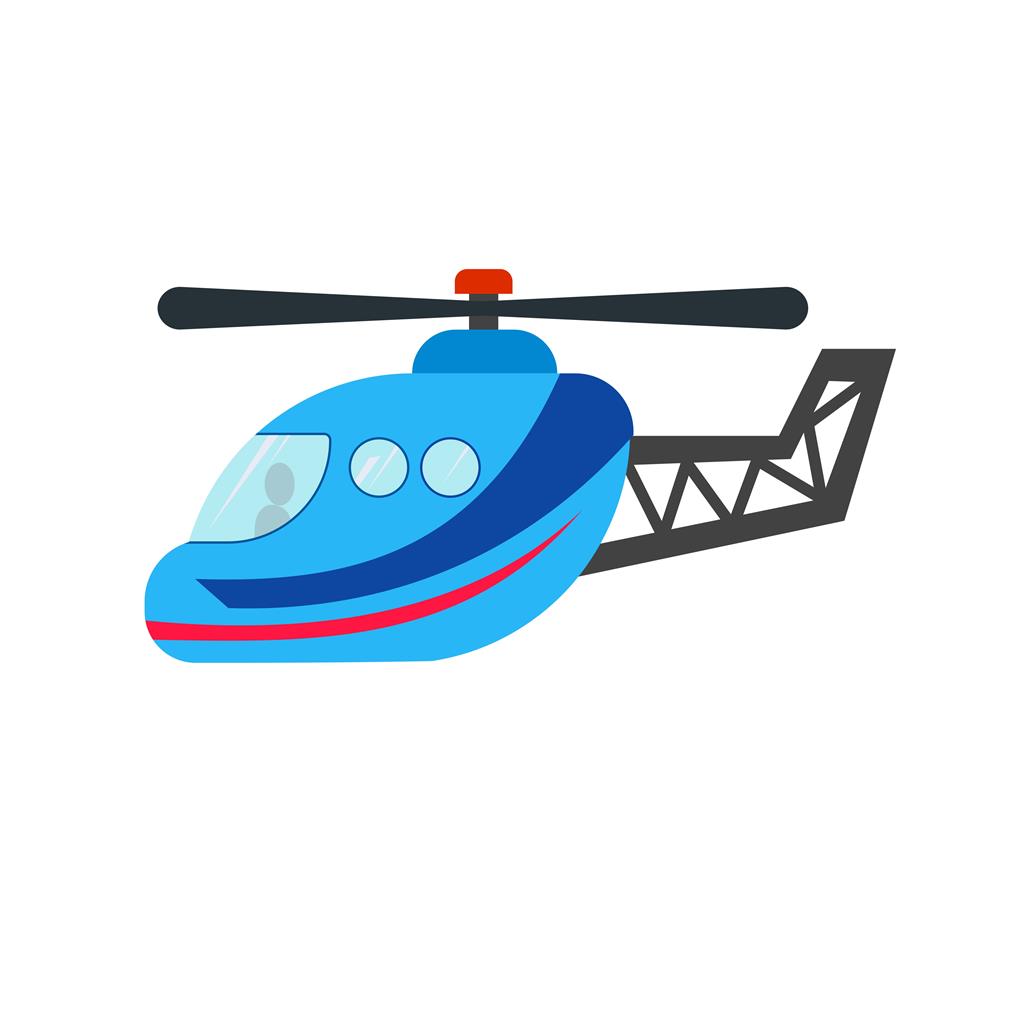 Helicopter Flat Multicolor Icon - IconBunny