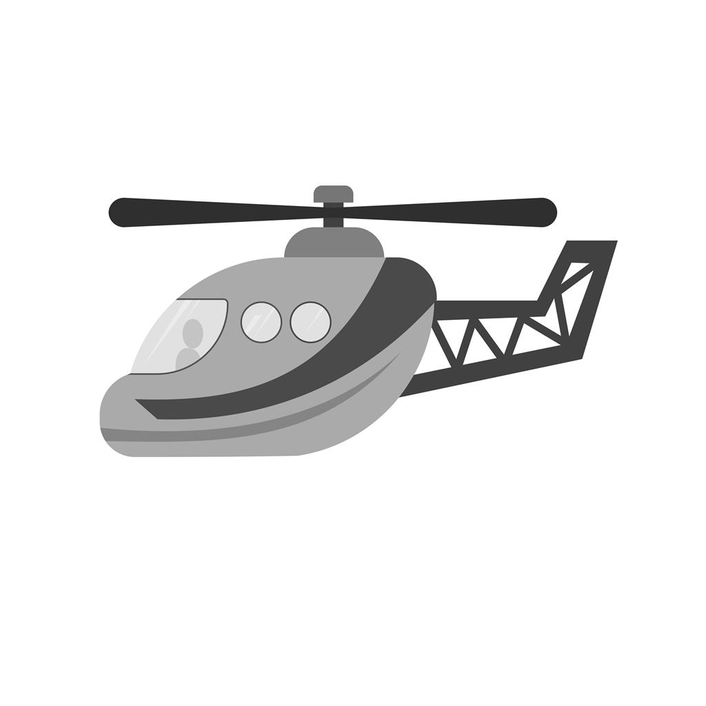 Helicopter Greyscale Icon - IconBunny