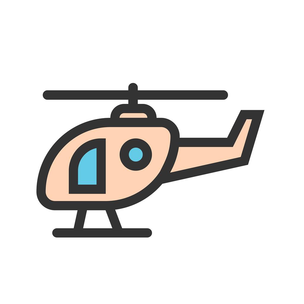 Helicopter Line Filled Icon - IconBunny