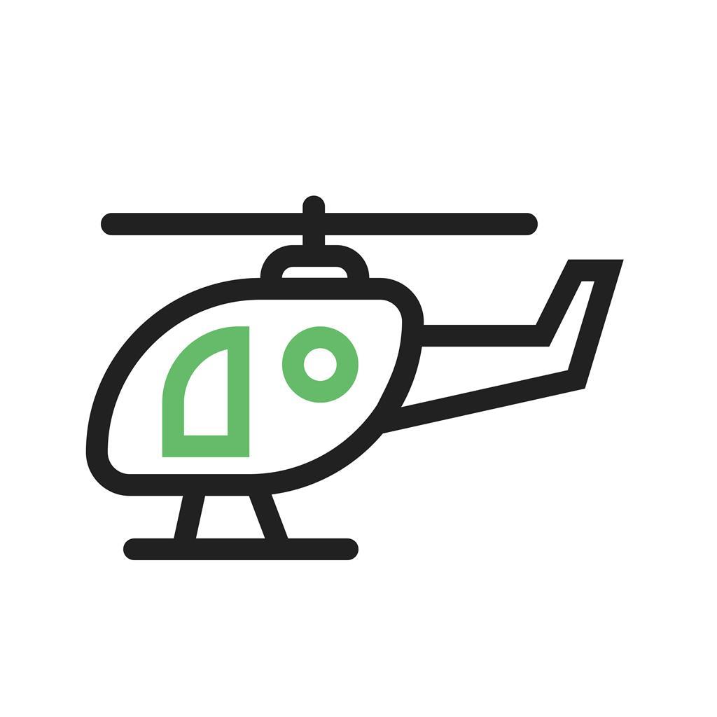 Helicopter Line Green Black Icon - IconBunny