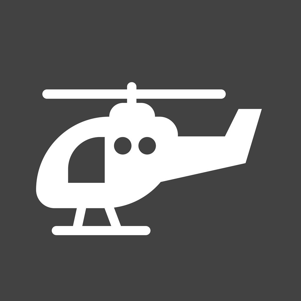 Helicopter Glyph Inverted Icon - IconBunny