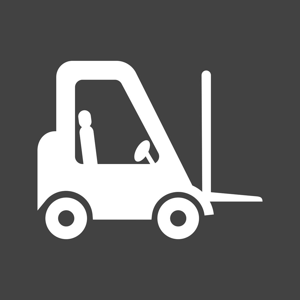 Lifter Truck Glyph Inverted Icon - IconBunny