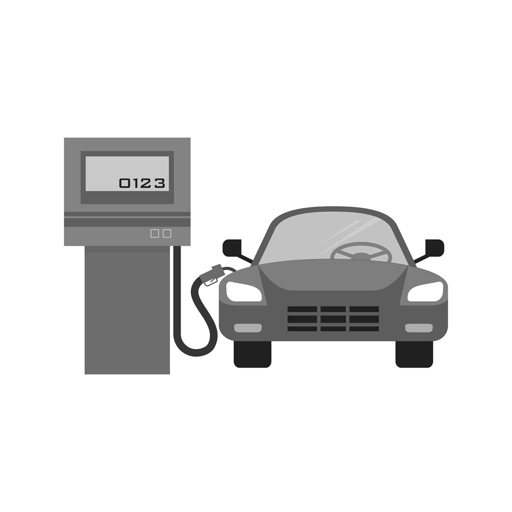 Petrol / Gas Pump Greyscale Icon - IconBunny
