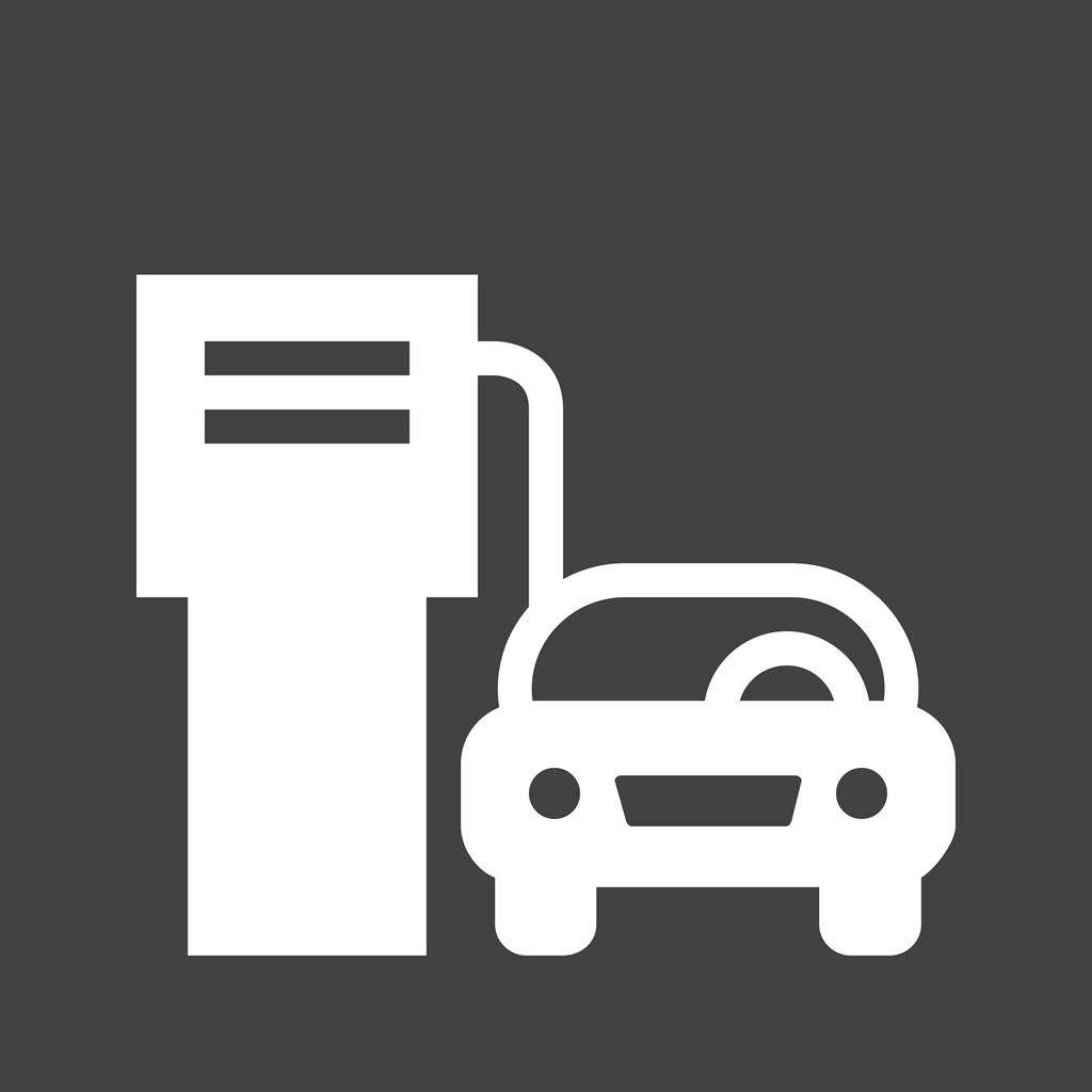 Petrol / Gas Pump Glyph Inverted Icon - IconBunny