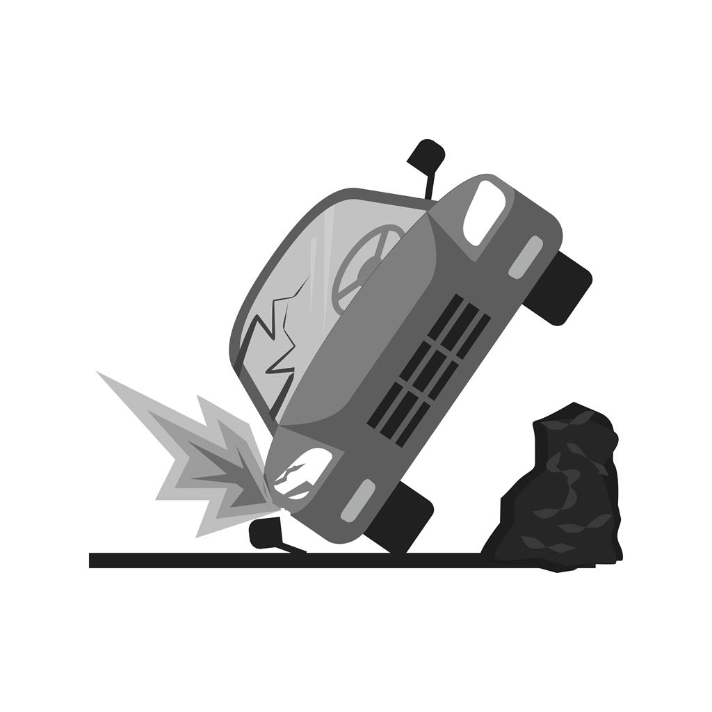 Accident Greyscale Icon - IconBunny
