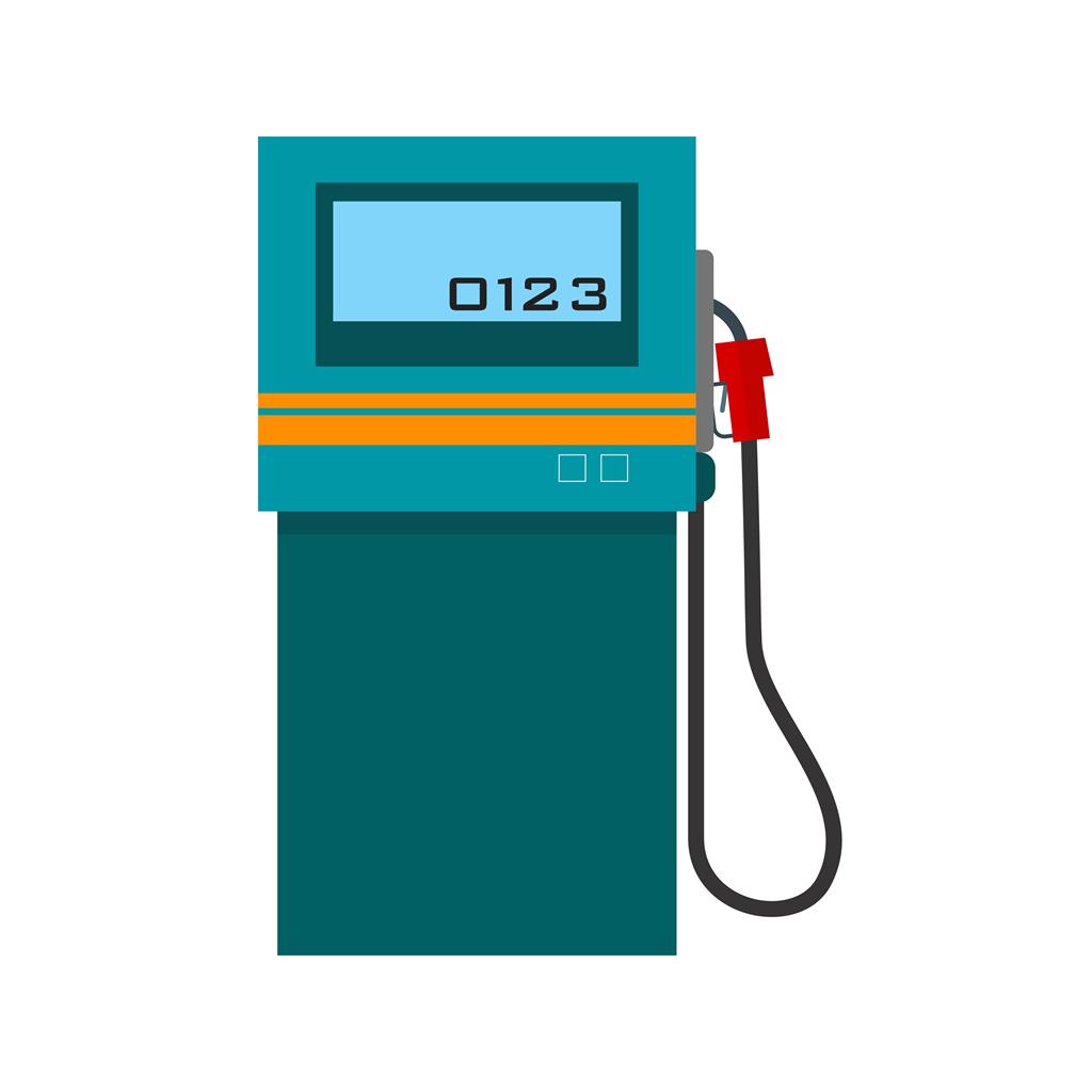 Petrol Pump Flat Multicolor Icon - IconBunny