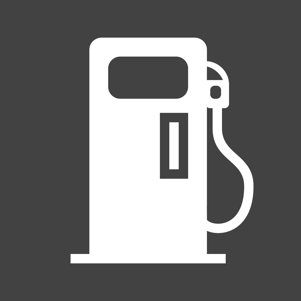 Petrol Pump Glyph Inverted Icon - IconBunny