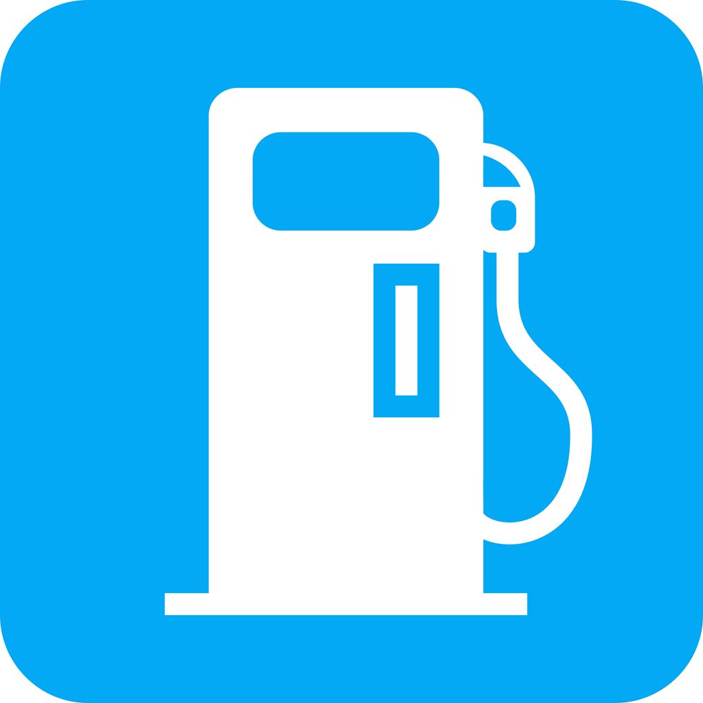Petrol Pump Flat Round Corner Icon - IconBunny