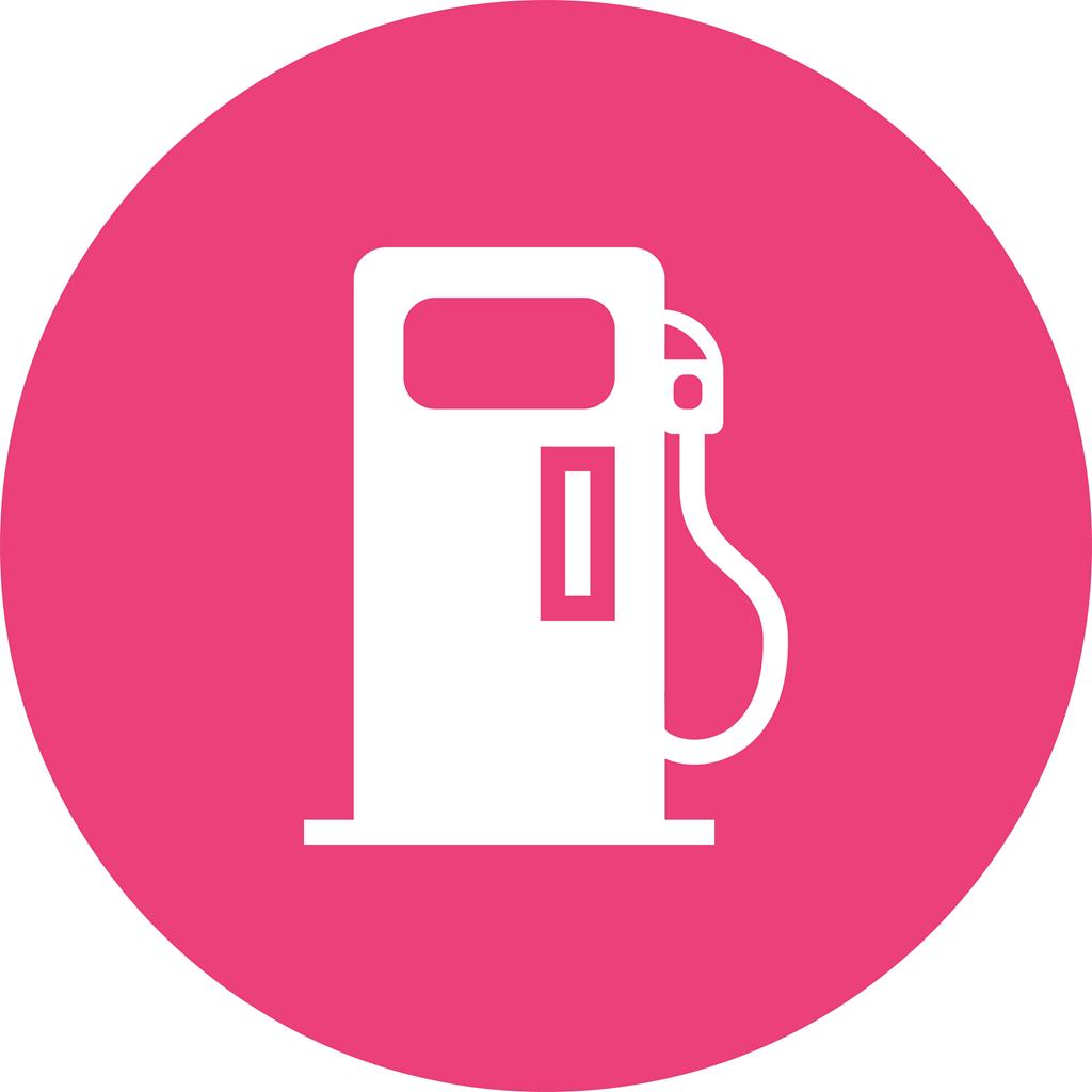 Petrol Pump Flat Round Icon - IconBunny