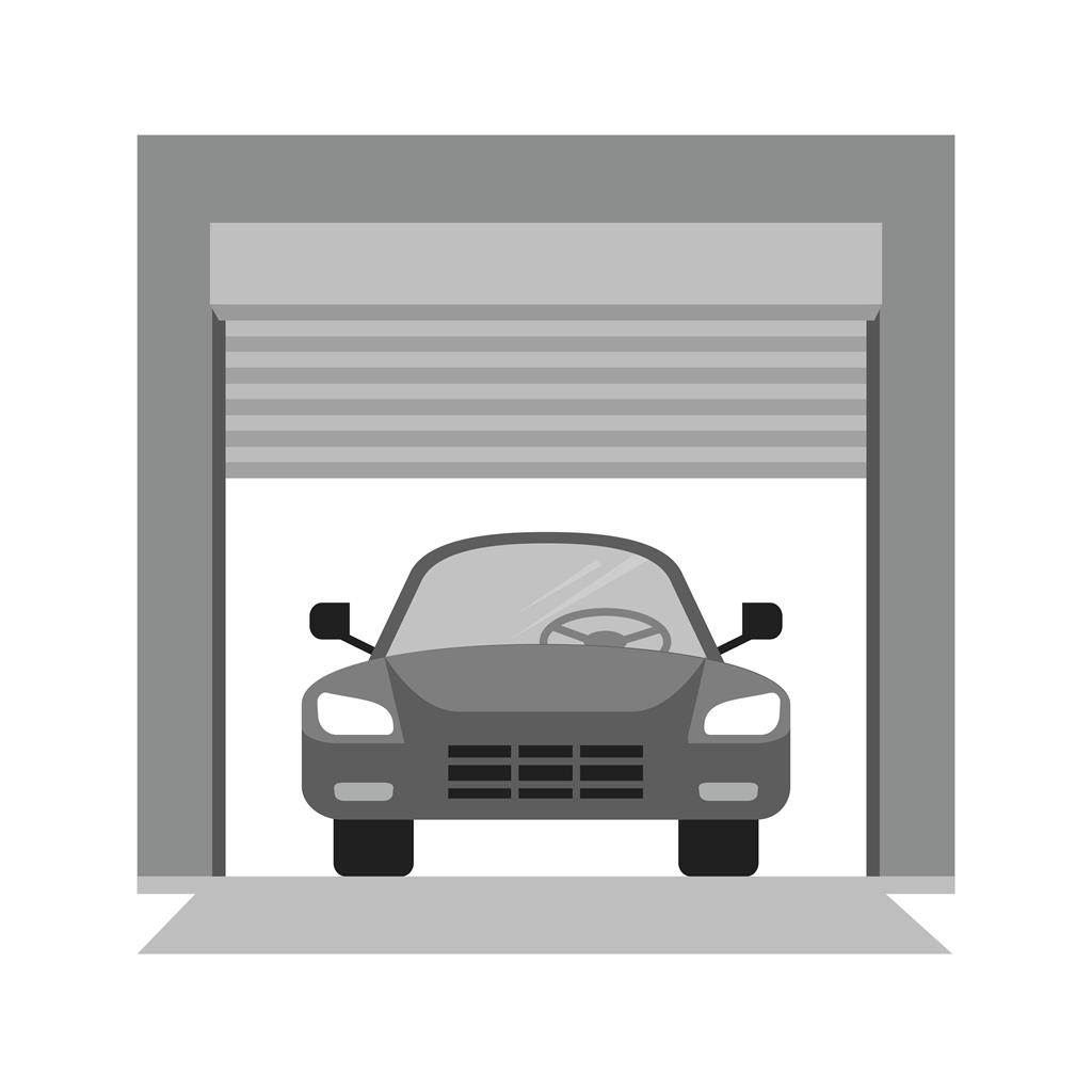 Garage Greyscale Icon - IconBunny