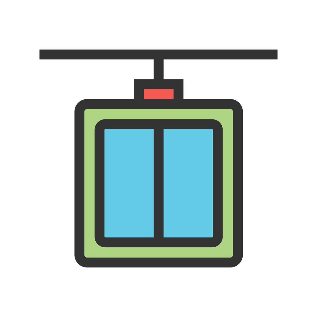 Cable Car Line Filled Icon - IconBunny