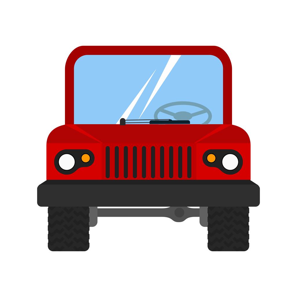 Jeep Flat Multicolor Icon - IconBunny