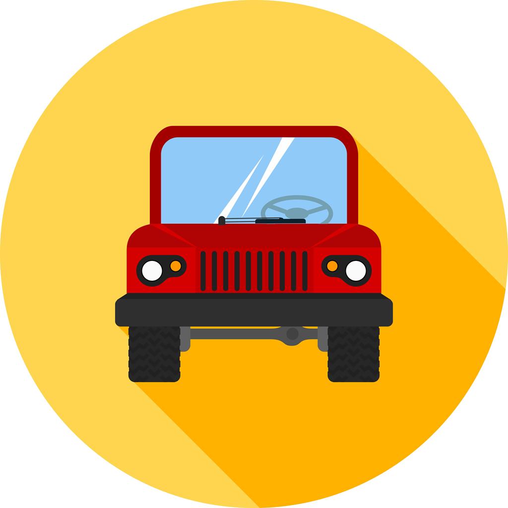 Jeep Flat Shadowed Icon - IconBunny