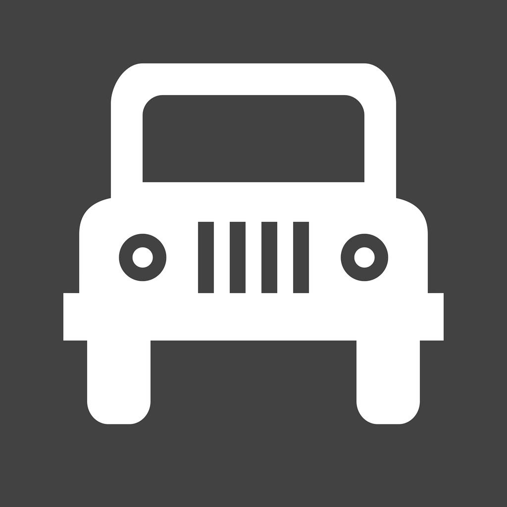 Jeep Glyph Inverted Icon - IconBunny