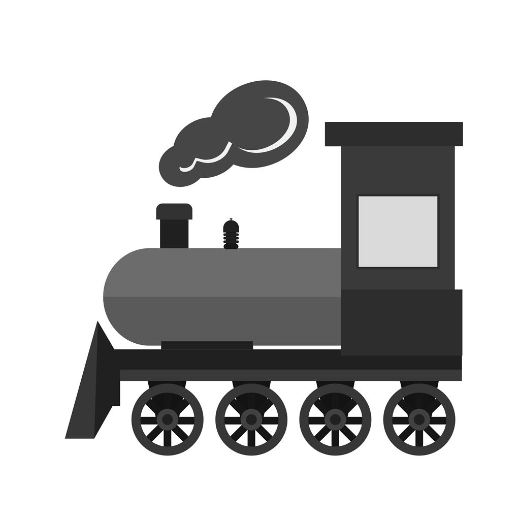 Steam Train Greyscale Icon - IconBunny