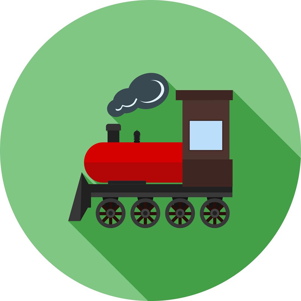 Steam Train Flat Shadowed Icon - IconBunny
