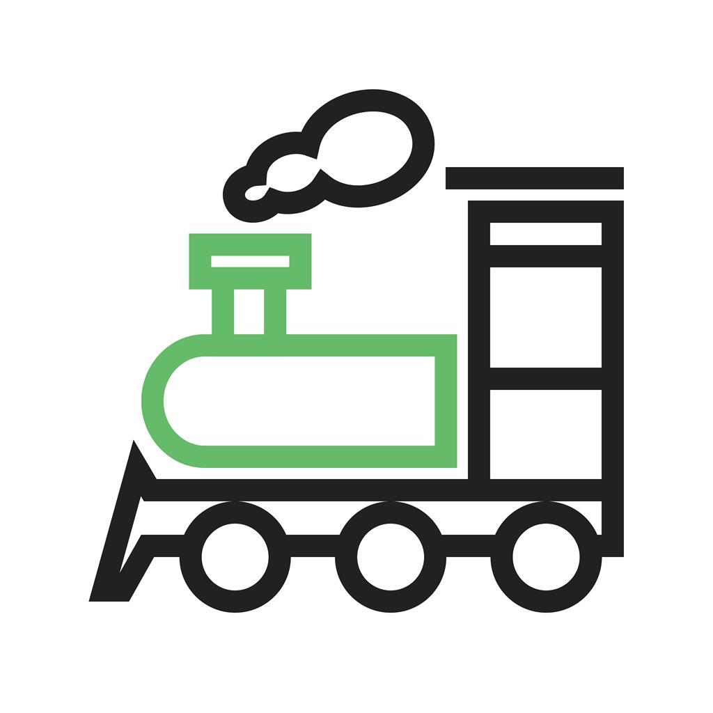 Steam Train Line Green Black Icon - IconBunny