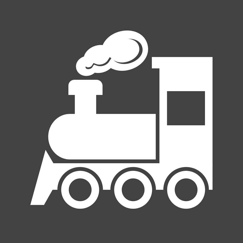 Steam Train Glyph Inverted Icon - IconBunny