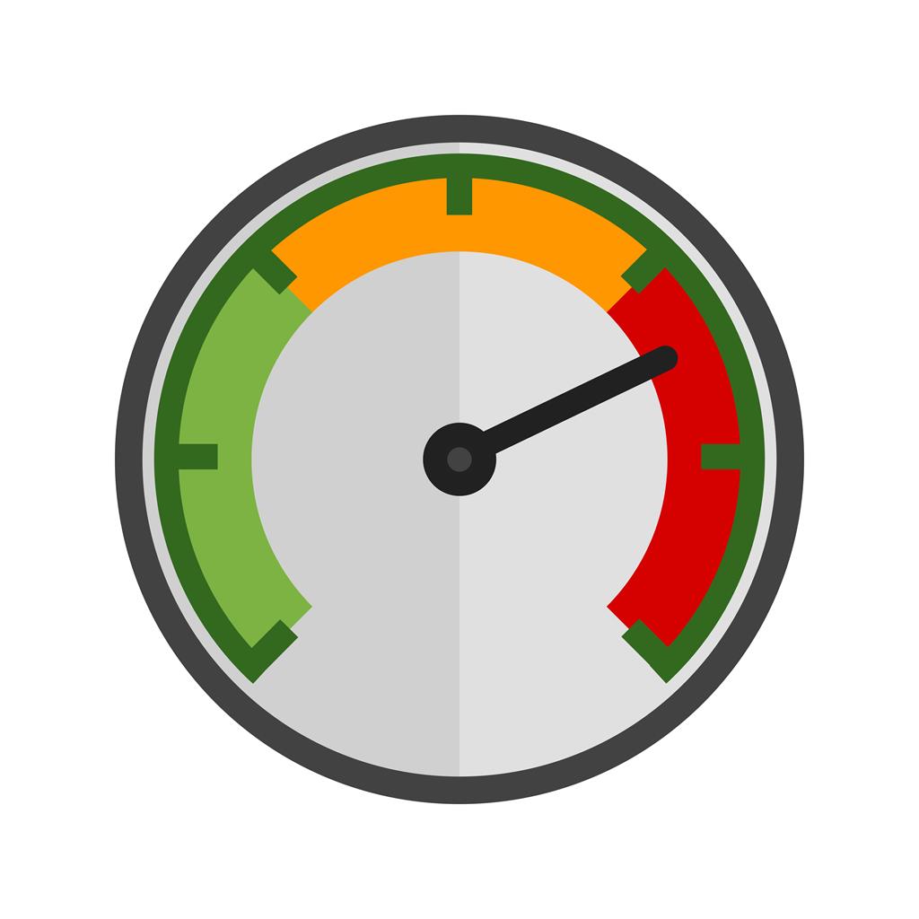 Speedometer Flat Multicolor Icon - IconBunny