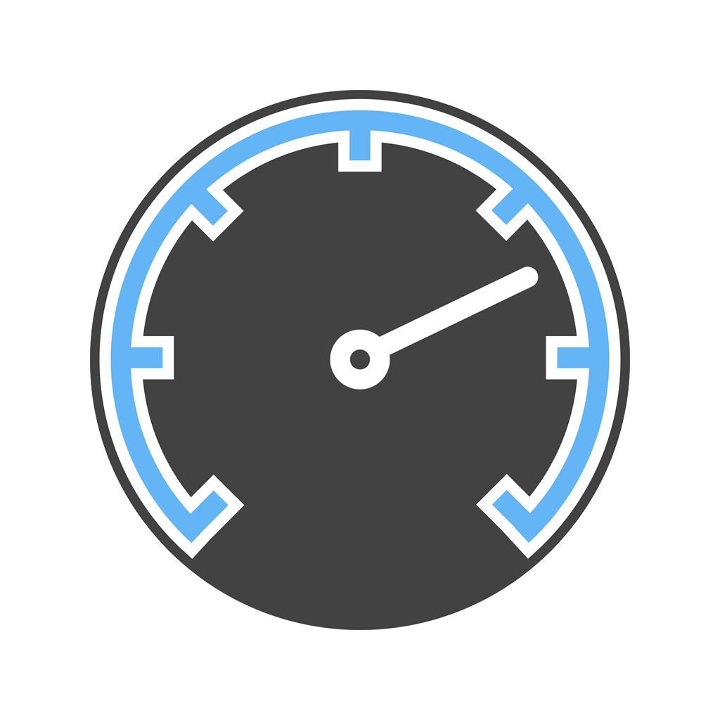 Speedometer Blue Black Icon - IconBunny