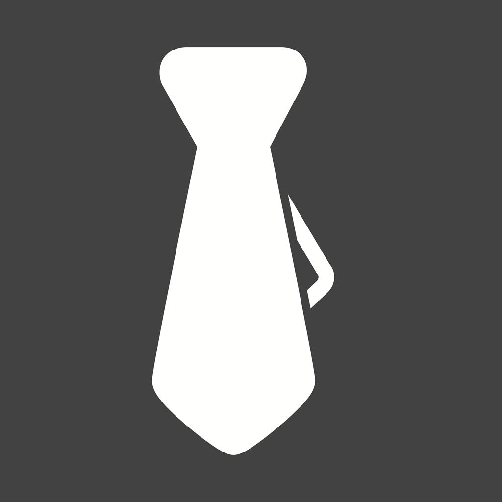 Business Tie Glyph Inverted Icon - IconBunny