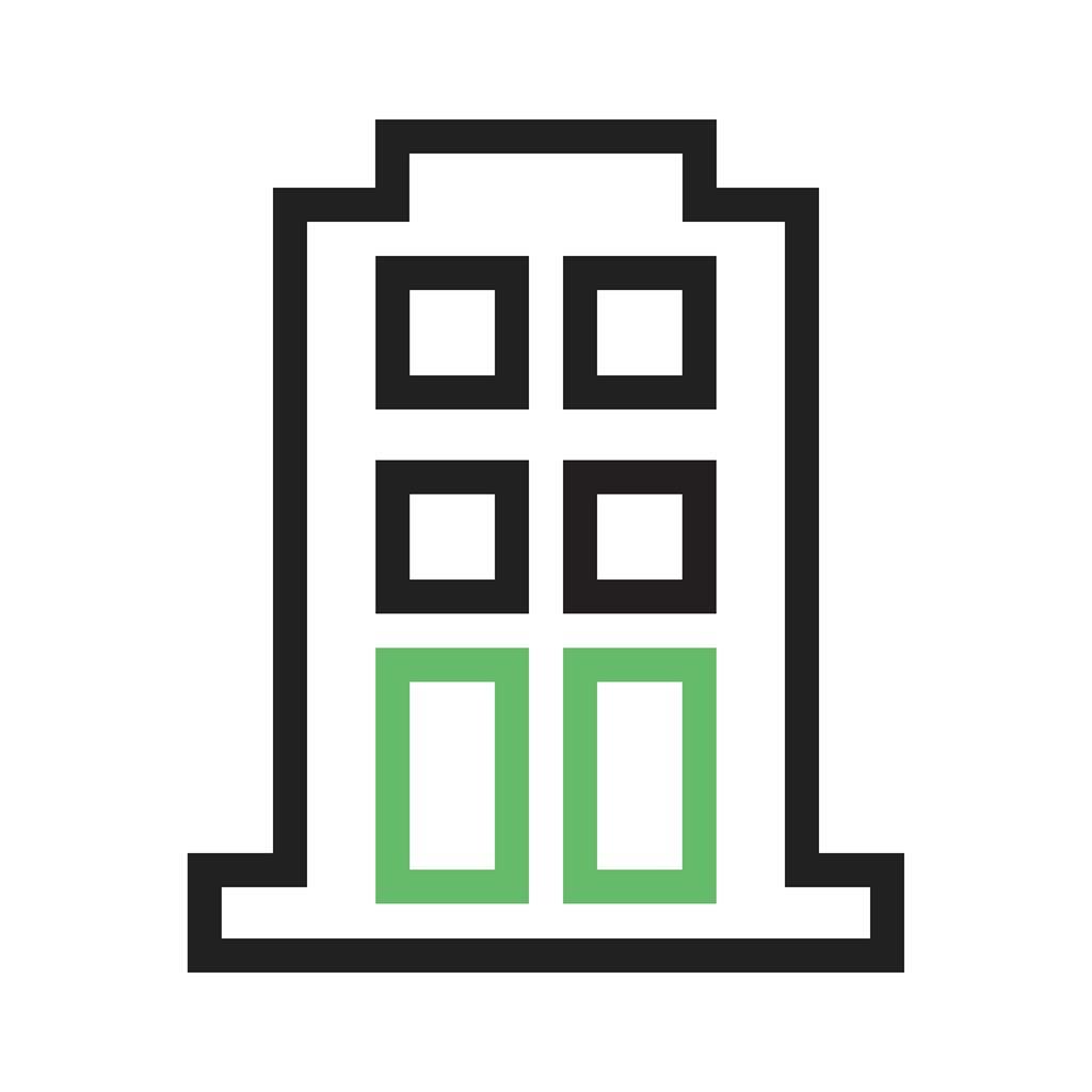 Apartment Line Green Black Icon - IconBunny