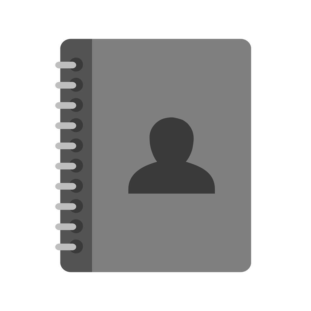 Address Book Greyscale Icon - IconBunny