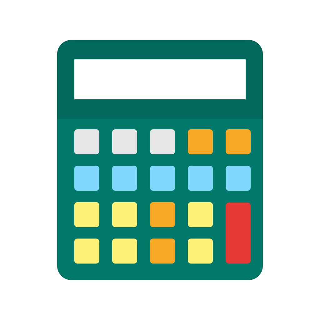Calculator Flat Multicolor Icon - IconBunny