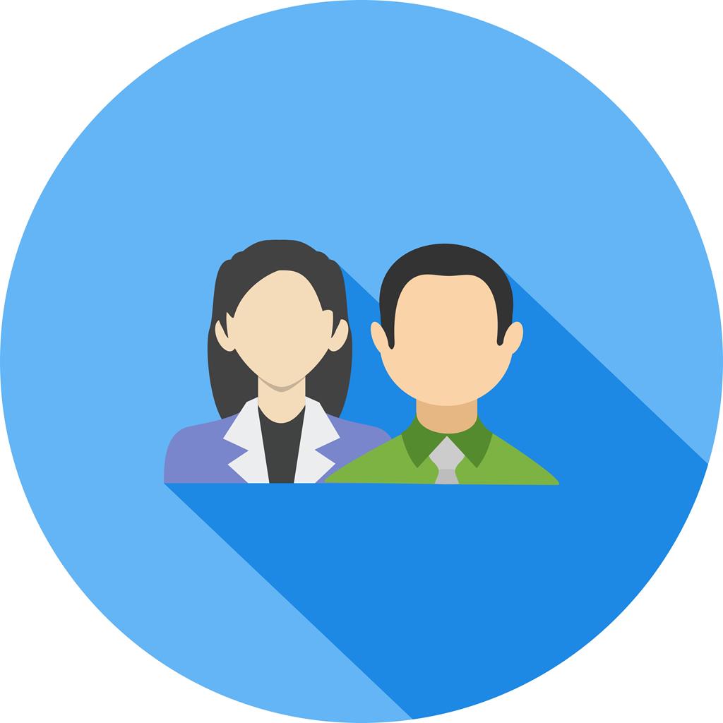 Agents and clients Flat Shadowed Icon - IconBunny