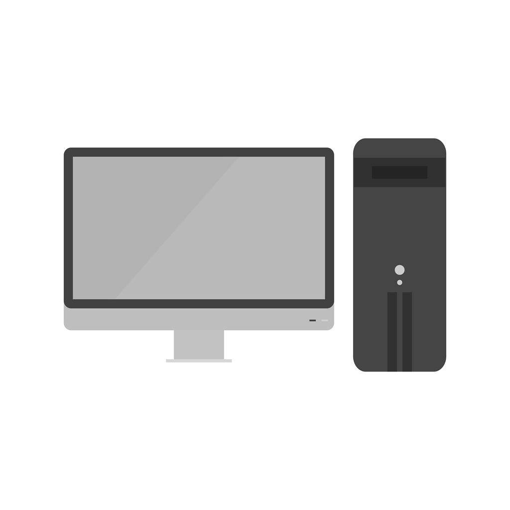 Computer Greyscale Icon - IconBunny