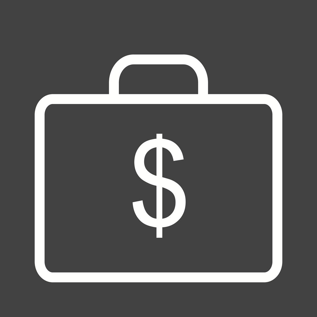 Currency Briefcase Line Inverted Icon - IconBunny