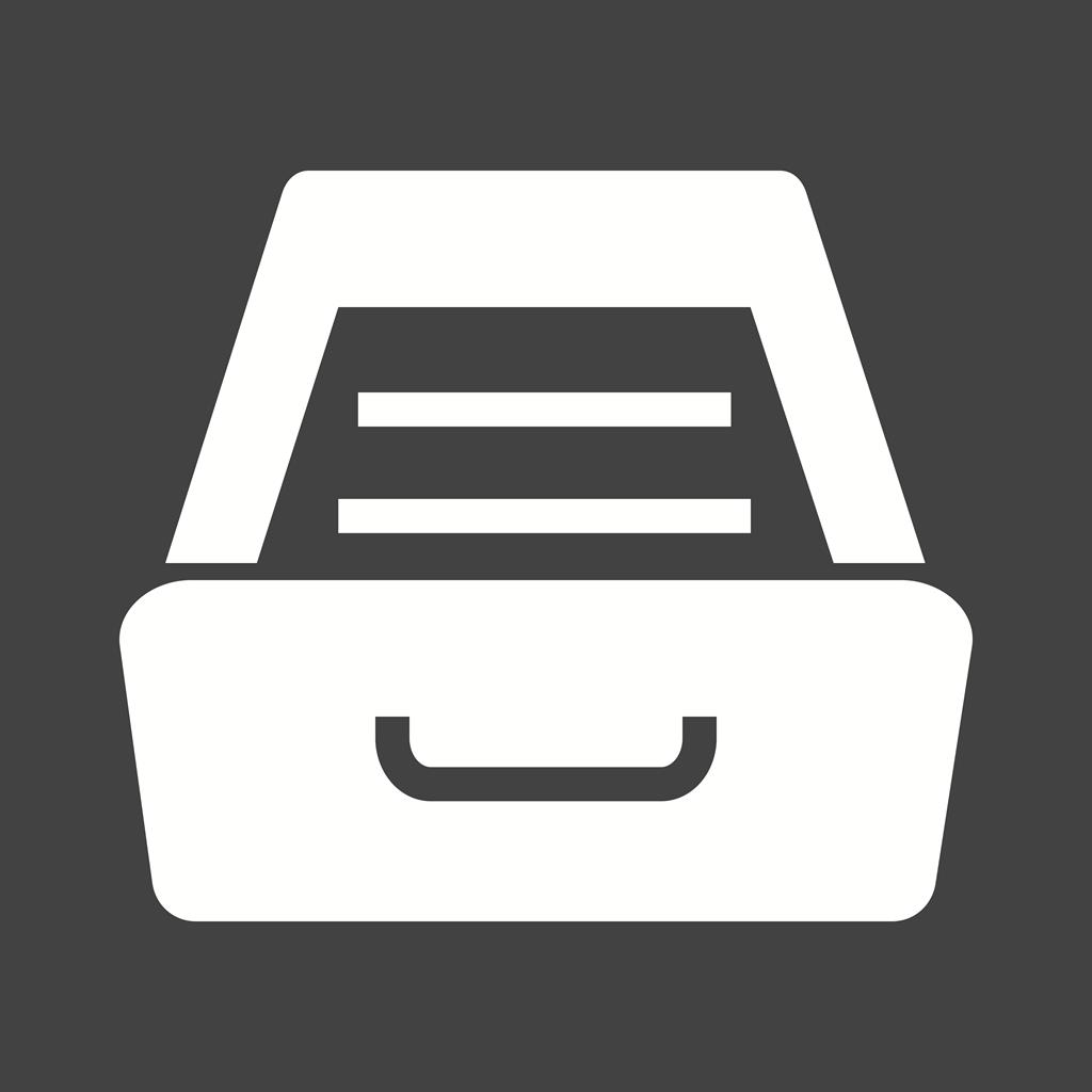 Drawer Glyph Inverted Icon - IconBunny