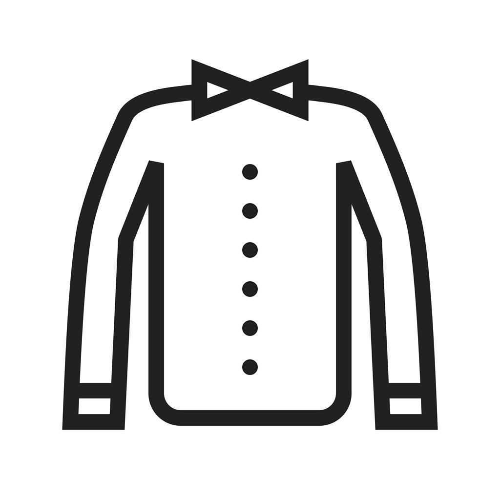 Shirt with Bow Line Icon - IconBunny