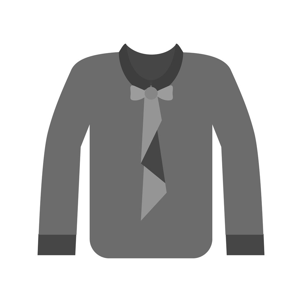 Shirt with Bow Greyscale Icon - IconBunny