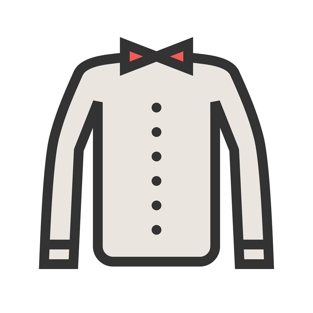 Shirt with Bow Line Filled Icon - IconBunny