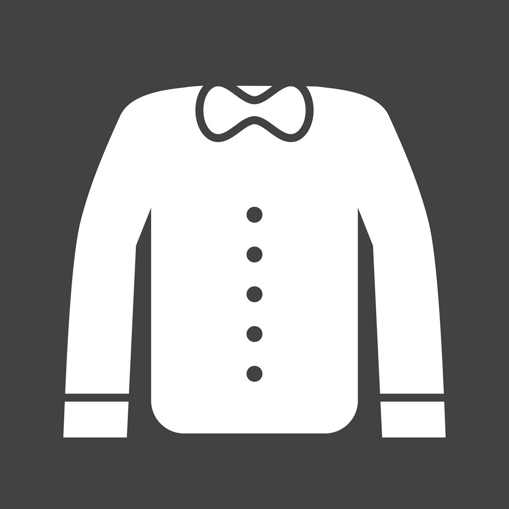 Shirt with Bow Glyph Inverted Icon - IconBunny