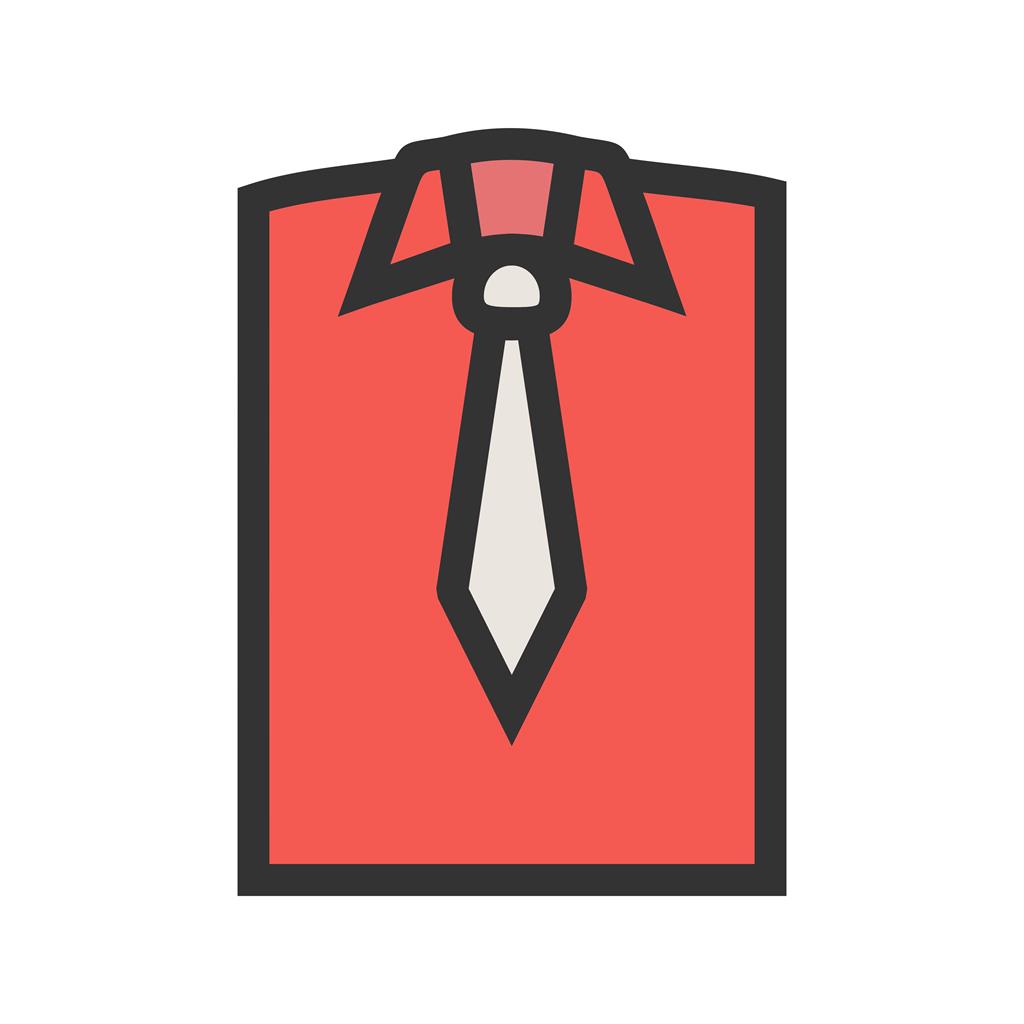 Shirt and Tie Line Filled Icon - IconBunny