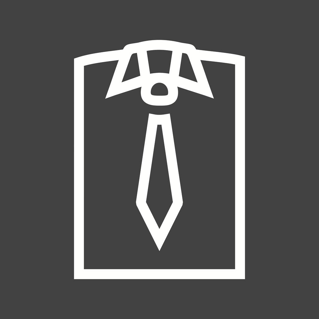 Shirt and Tie Line Inverted Icon - IconBunny
