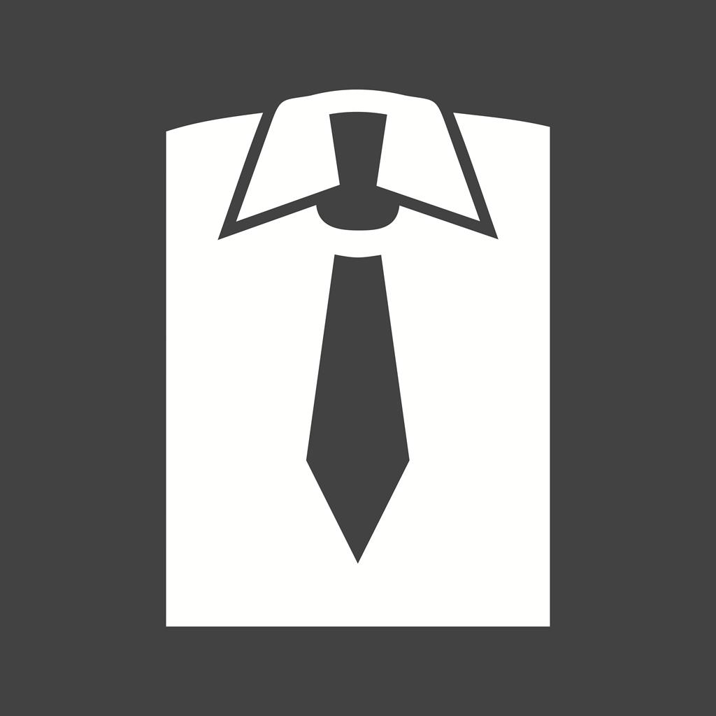 Shirt and Tie Glyph Inverted Icon - IconBunny