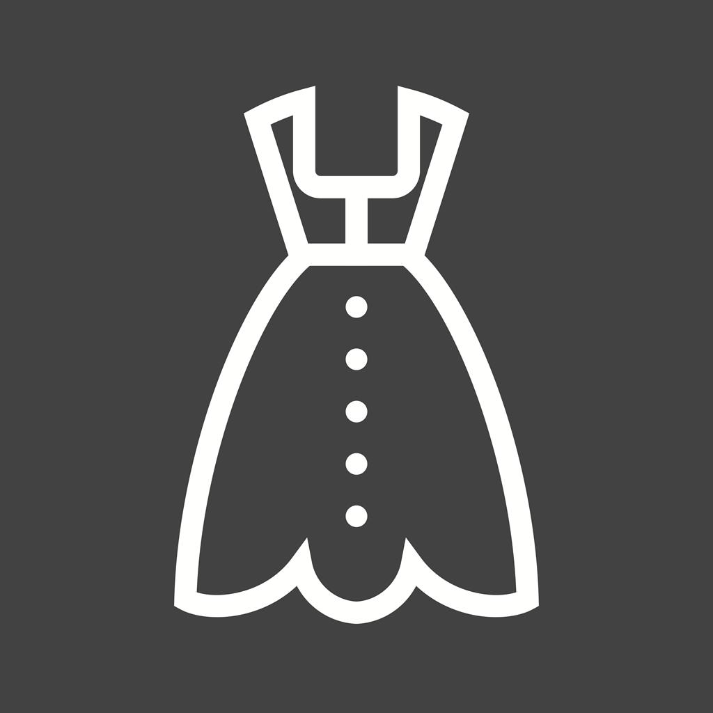 Party Dress Line Inverted Icon - IconBunny