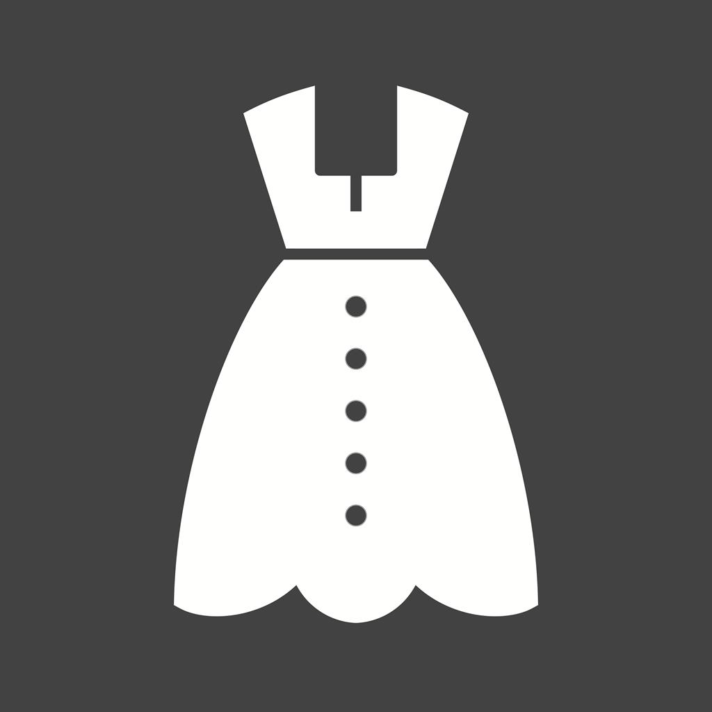 Party Dress Glyph Inverted Icon - IconBunny