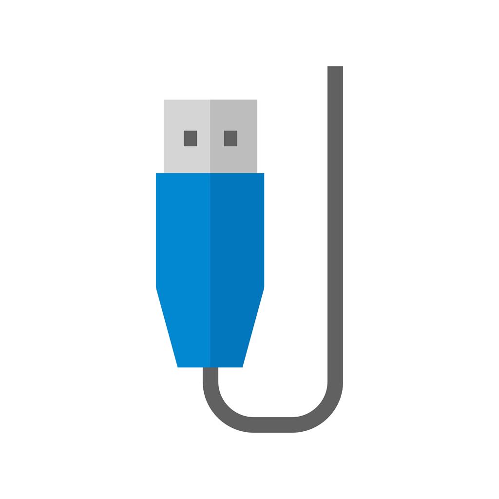 USB Cable Flat Multicolor Icon - IconBunny