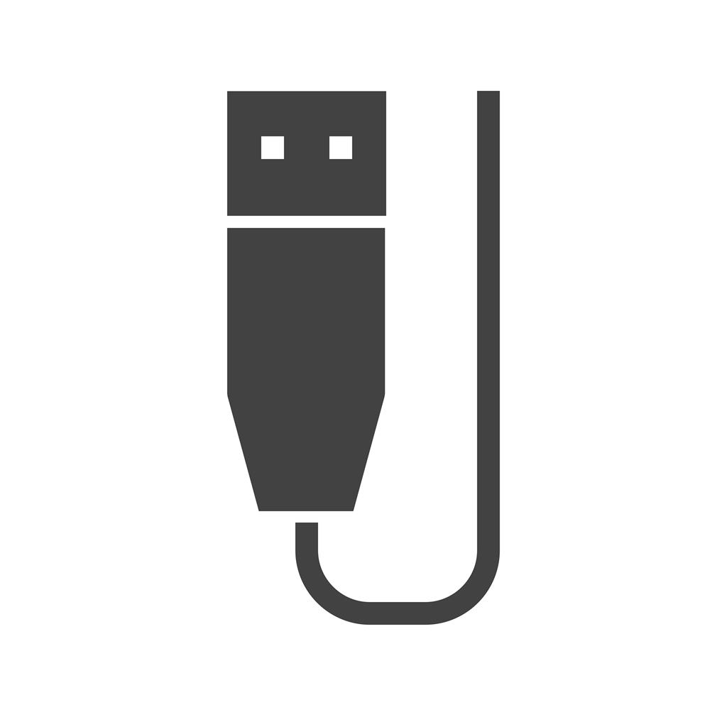 USB Cable Glyph Icon - IconBunny