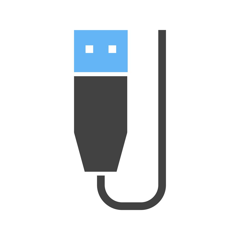 USB Cable Blue Black Icon - IconBunny