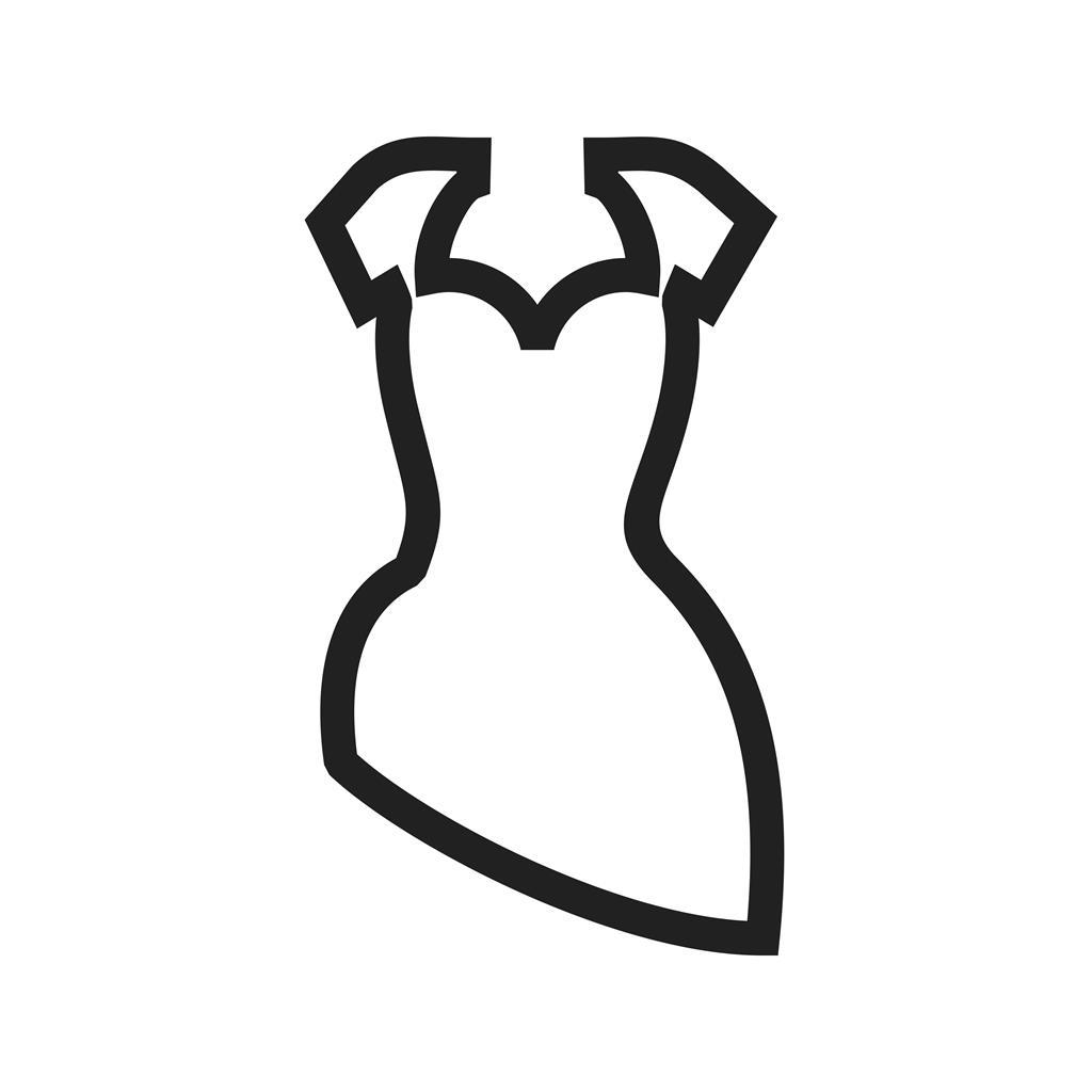 Cocktail Dress Line Icon - IconBunny