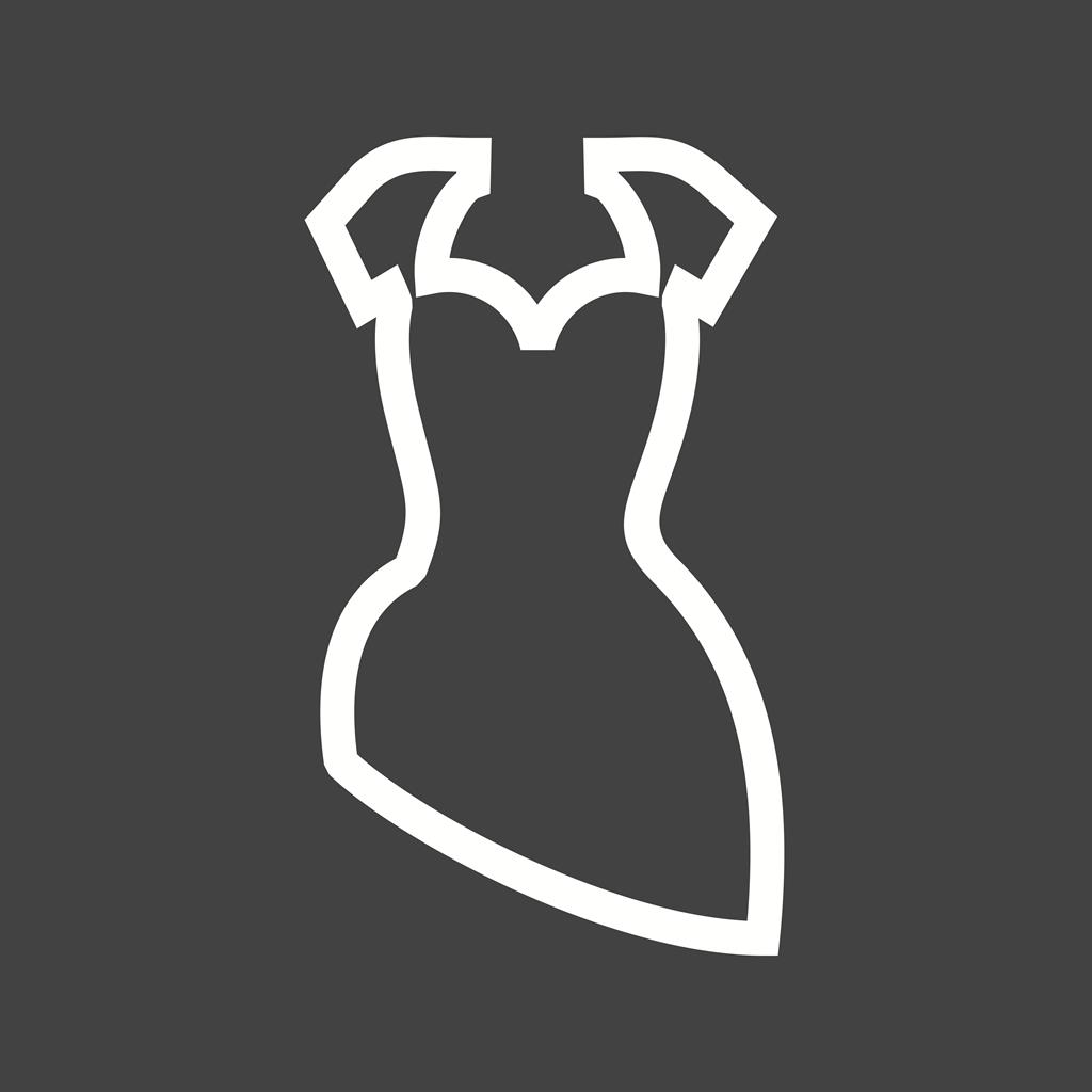 Cocktail Dress Line Inverted Icon - IconBunny